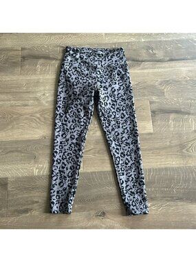 Gray and black leopard leggings